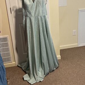 Tiffany Designs Light Blue Maxi Dress